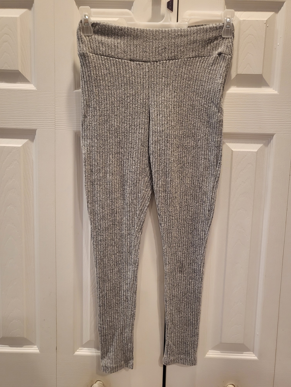Feathers heather grey ribbed knit leggings size Small S
